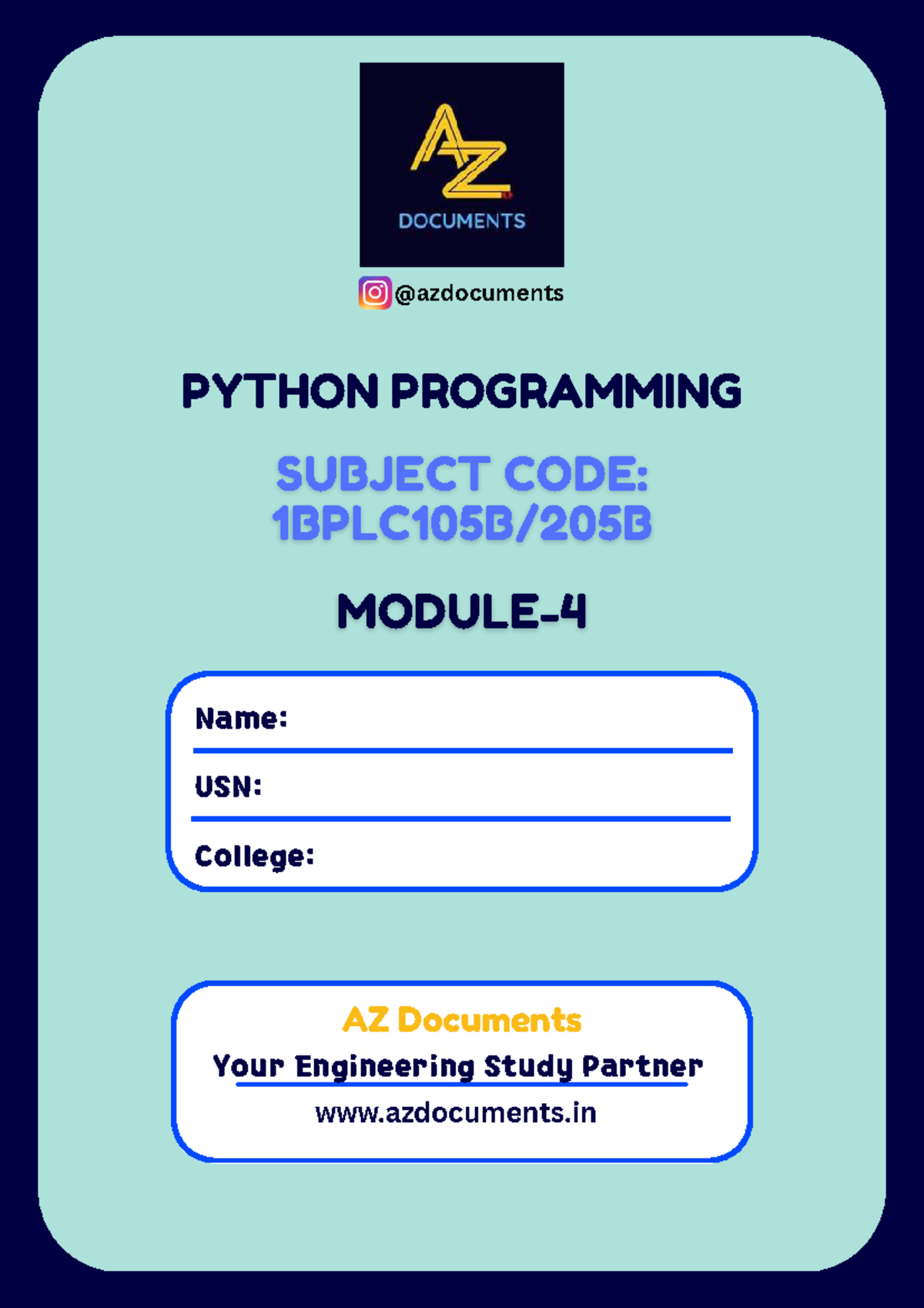Python Programming Module 4 Notes: Random & Math Modules - Studocu
