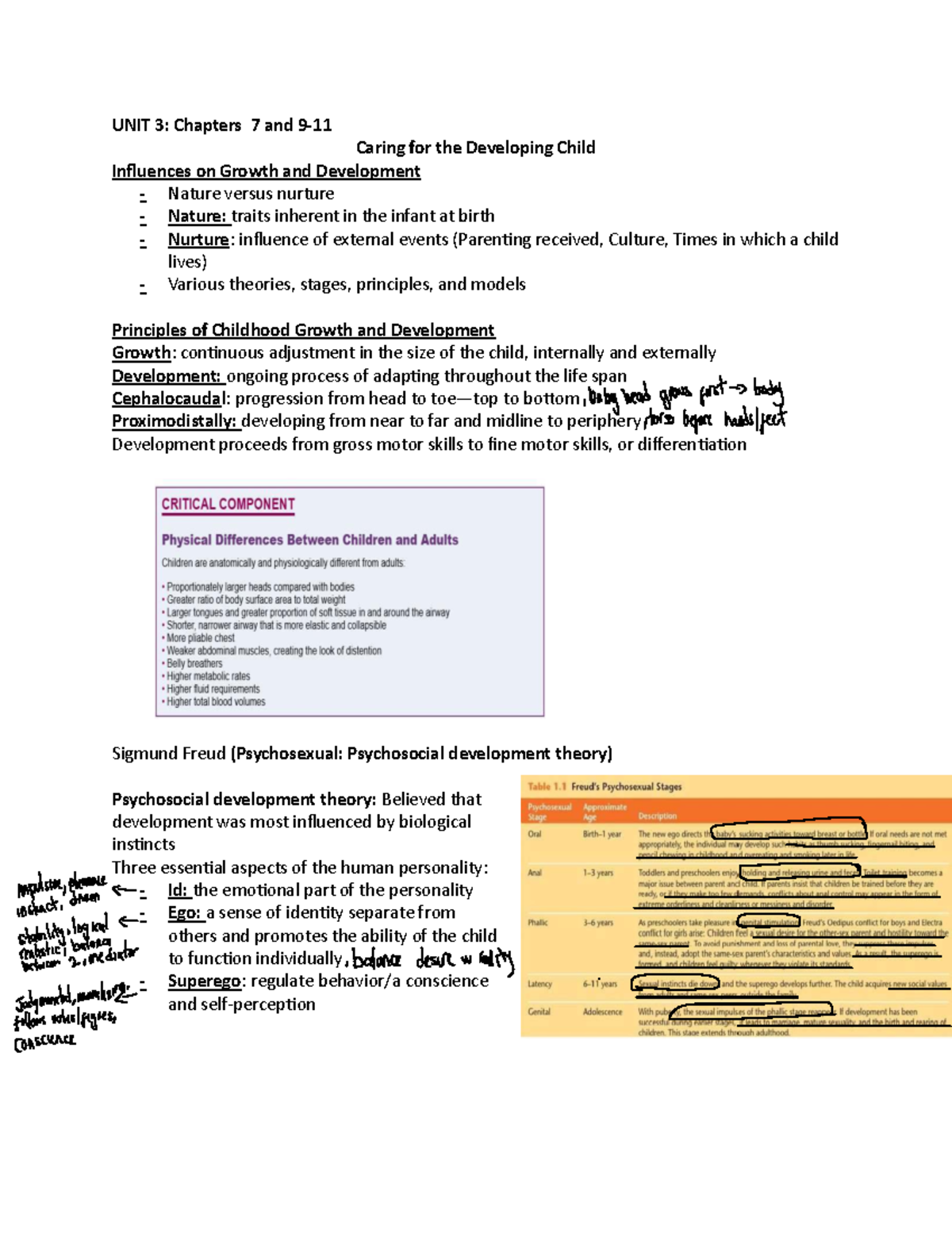 PEDS 101: Unit 3 - Growth & Development of the Child - Studocu