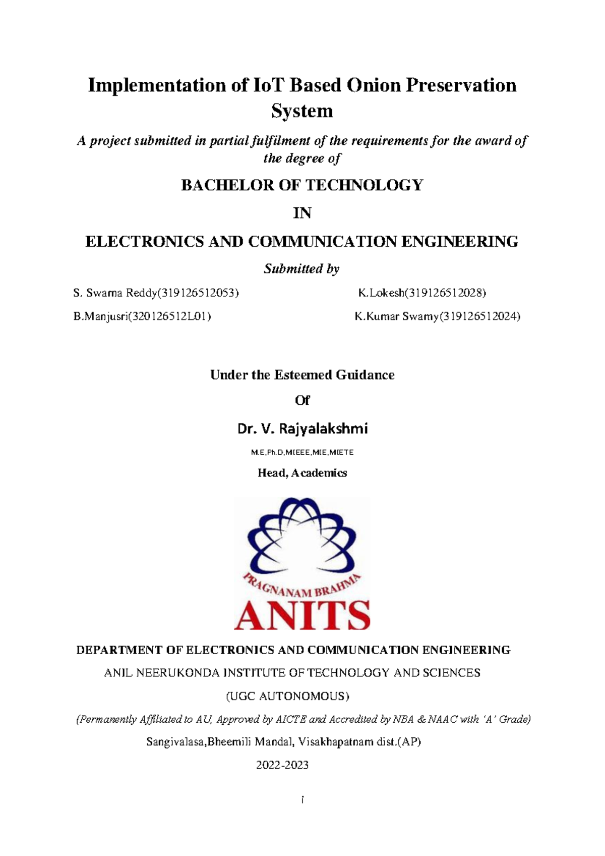 Implementation of IoT-Based Onion Preservation System (B.Tech ECE ...