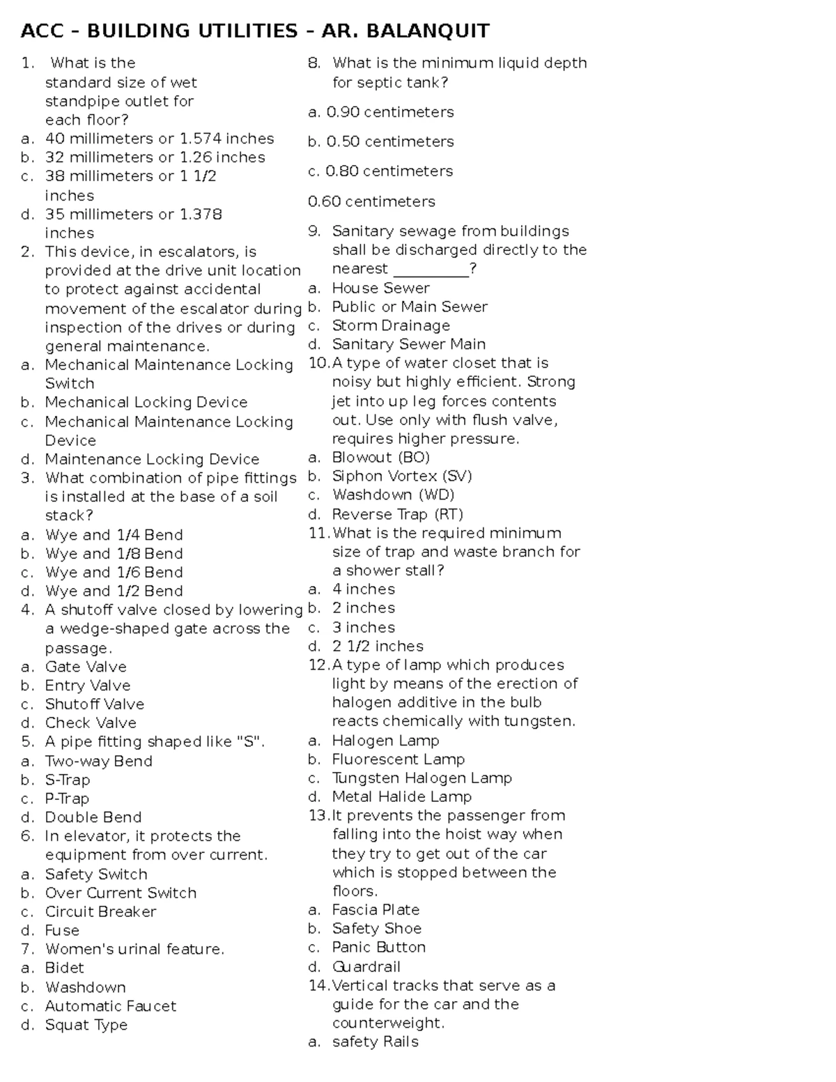 ACC 2023 Architecture Quiz Reviewer: Key Concepts & Architects - Studocu
