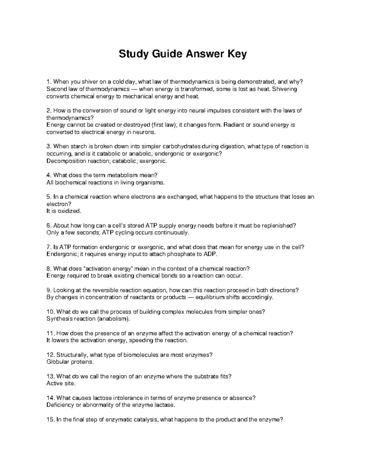 Study Guide Answers for Tissues - BIO 101 - Studocu