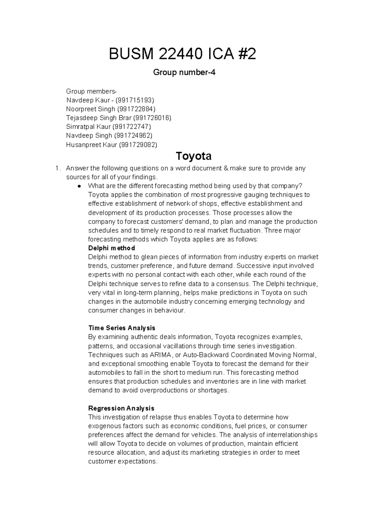 BUSM 22440 ICA 1: Production Planning Control for Nike Air Force 1 ...