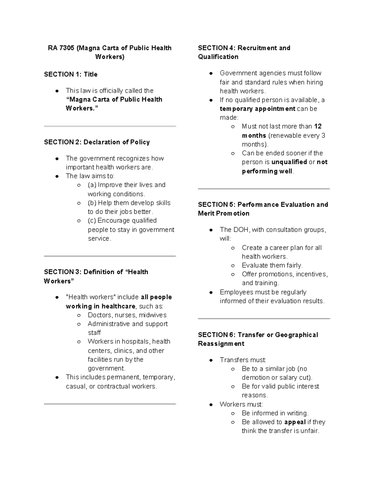 RA 7305: Magna Carta of Public Health Workers Overview and Provisions ...
