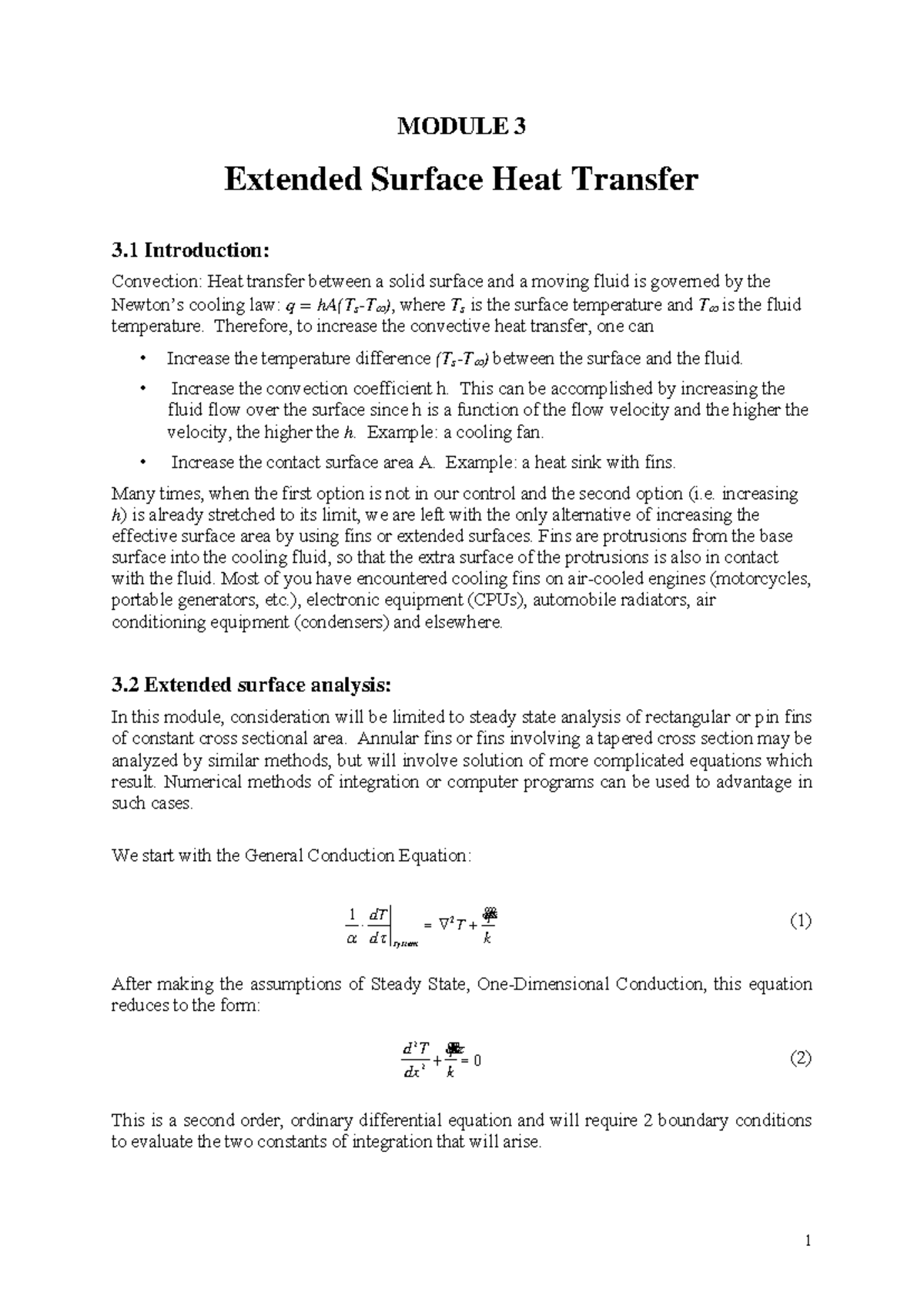 Student Slides M3 - LECTURE ON HEAT TRANSFER - MODULE 3 Extended ...