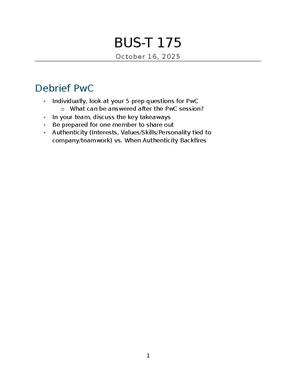 BUS-T 175: Personal Branding & Career Development Syllabus - Studocu