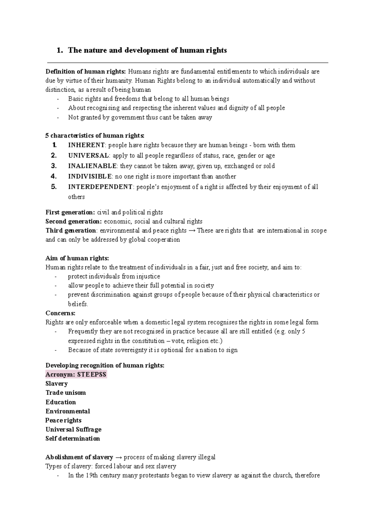 Human Rights Overview: Key Concepts and Legal Frameworks (HR101) - Studocu