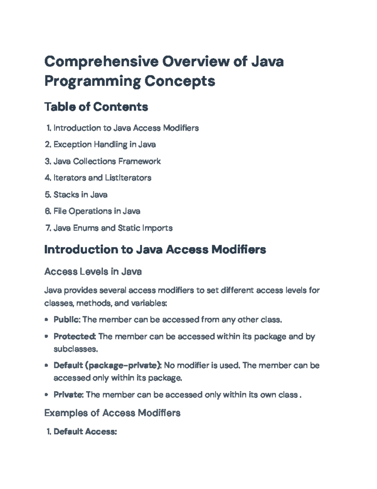 Comprehensive Guide to OOP & Core Java Concepts (CS101) - Studocu