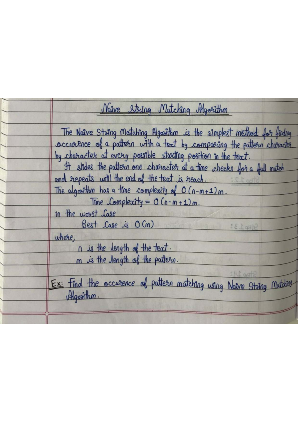 Naive String Matching Algorithm: Module 6 Notes - Studocu