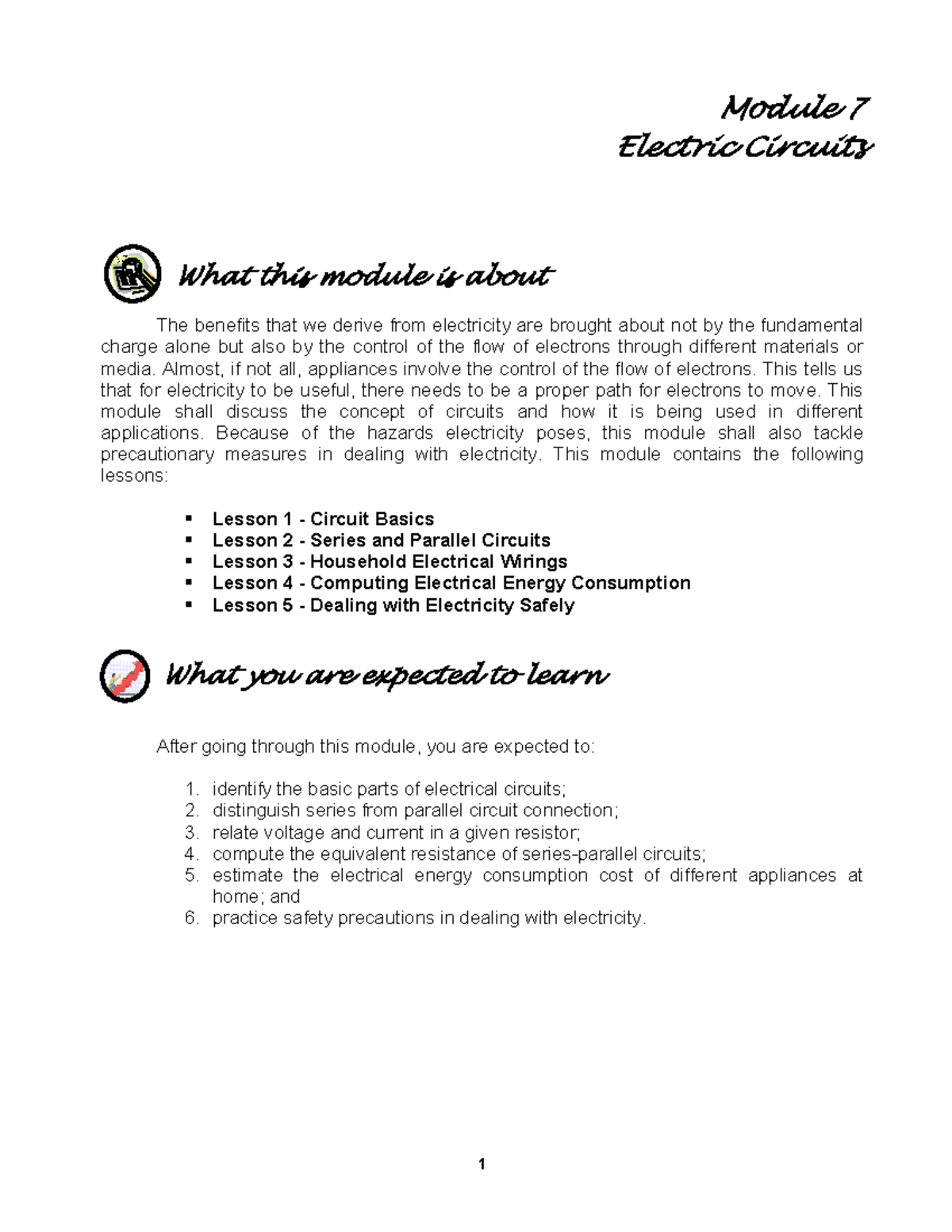 Module 7: Electric Circuits and Their Applications in Homework - Studocu