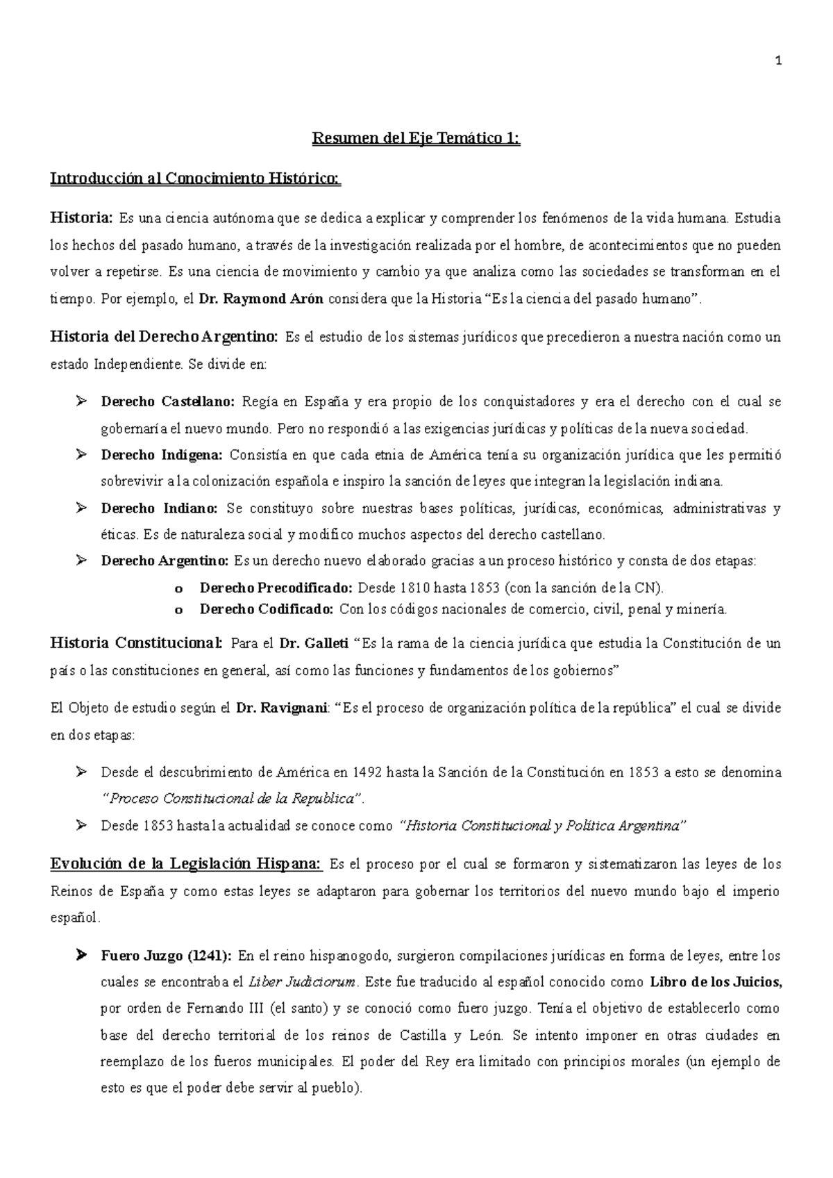 Resumen del Eje Temático 1: Introducción al Conocimiento Histórico (HIST 101) - Document Preview