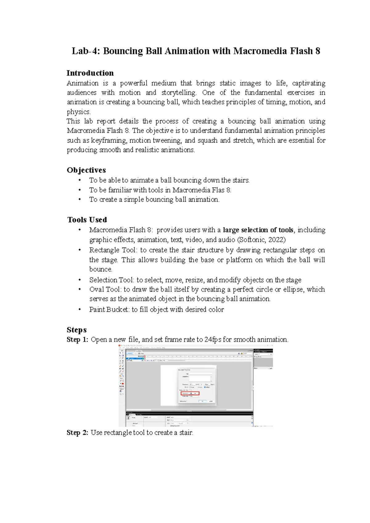 Lab 4: Bouncing Ball Animation Using Macromedia Flash 8 - Studocu