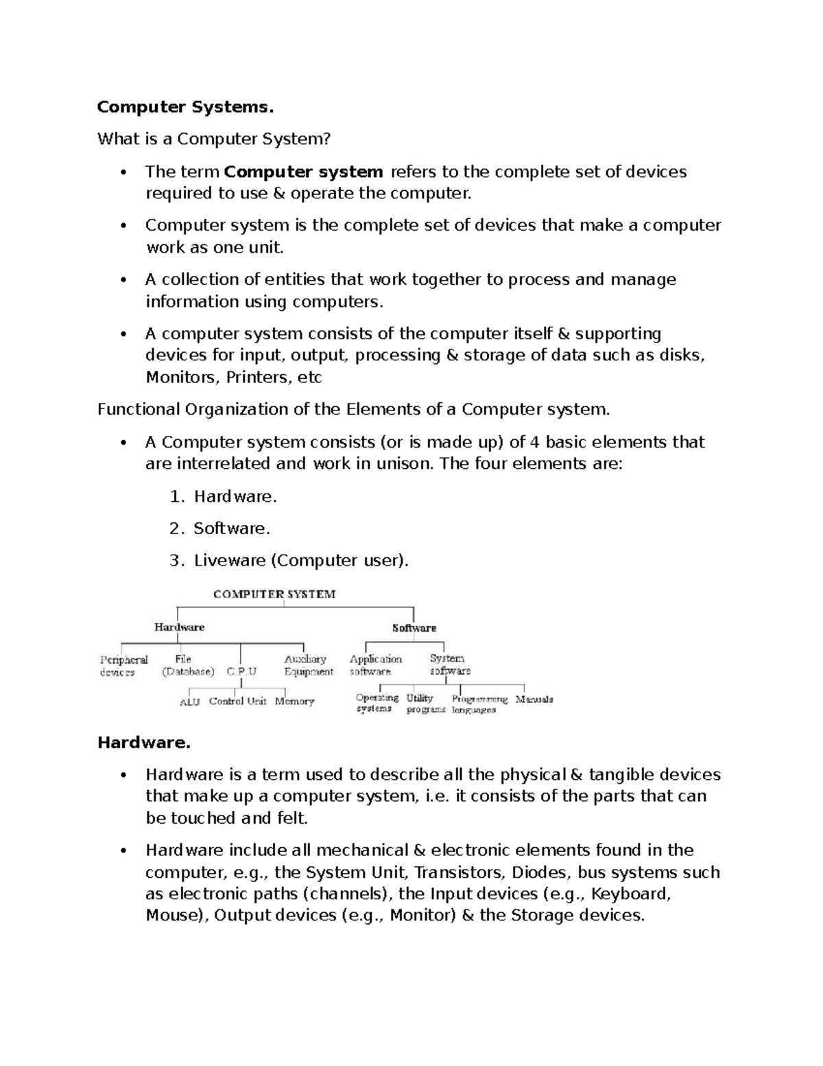 Computer Systems (CS101) - Comprehensive Overview and Notes - Studocu