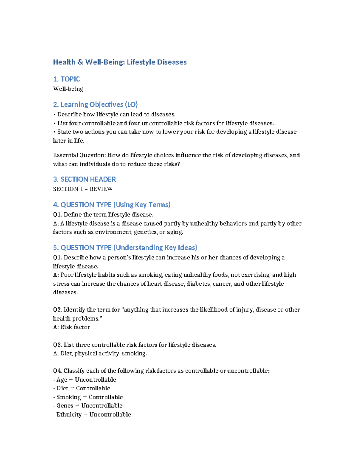 Health Lifestyle Diseases: Understanding Risks and Prevention ...