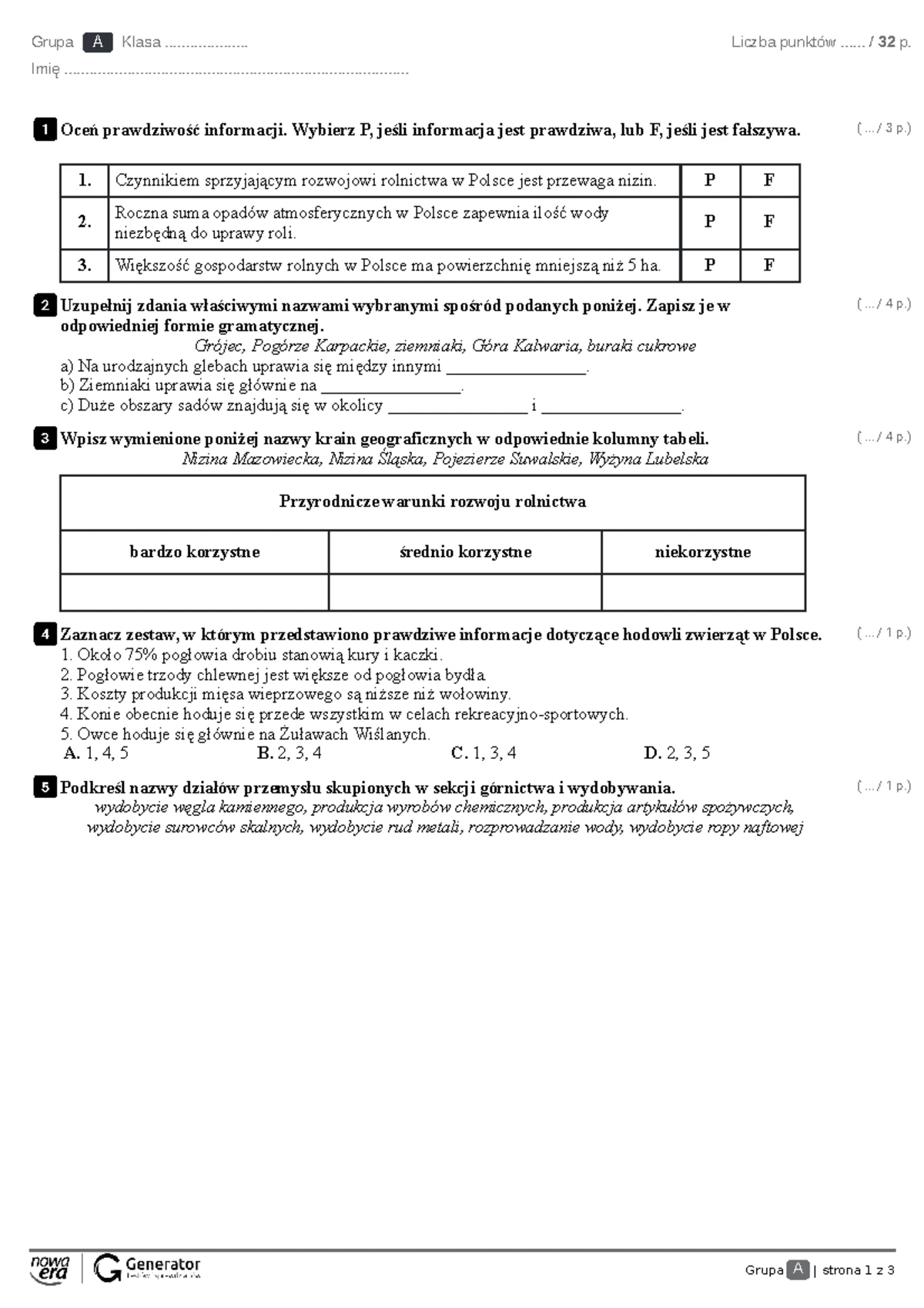 Przemysł W Polsce Sprawdzian Chomikuj Planeta Nowa www.studocu.com