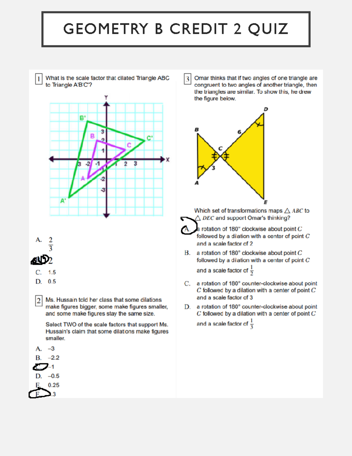 Kami Export - Geometry B Credit 2 Illuminate Quiz - GEOMETRY B CREDIT 2 ...