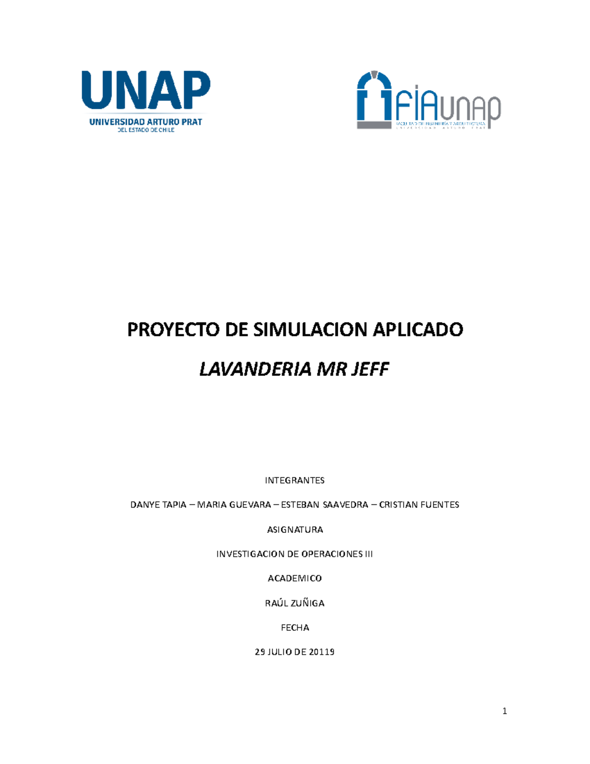 Informe de Simulación en SIMIO para Lavandería Mr. Jeff - Nota: 9.7 - Document Preview