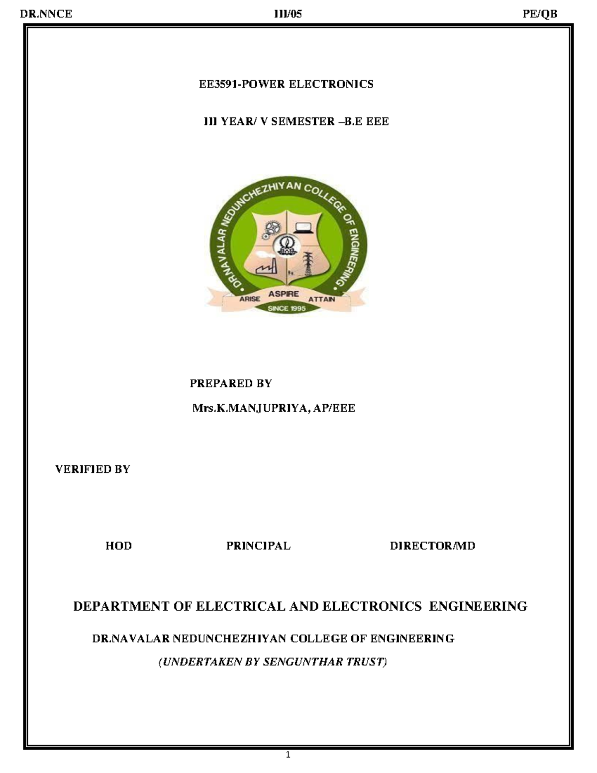 EE3591 - Power Electronics Lecture Notes and Course Outcomes - Studocu