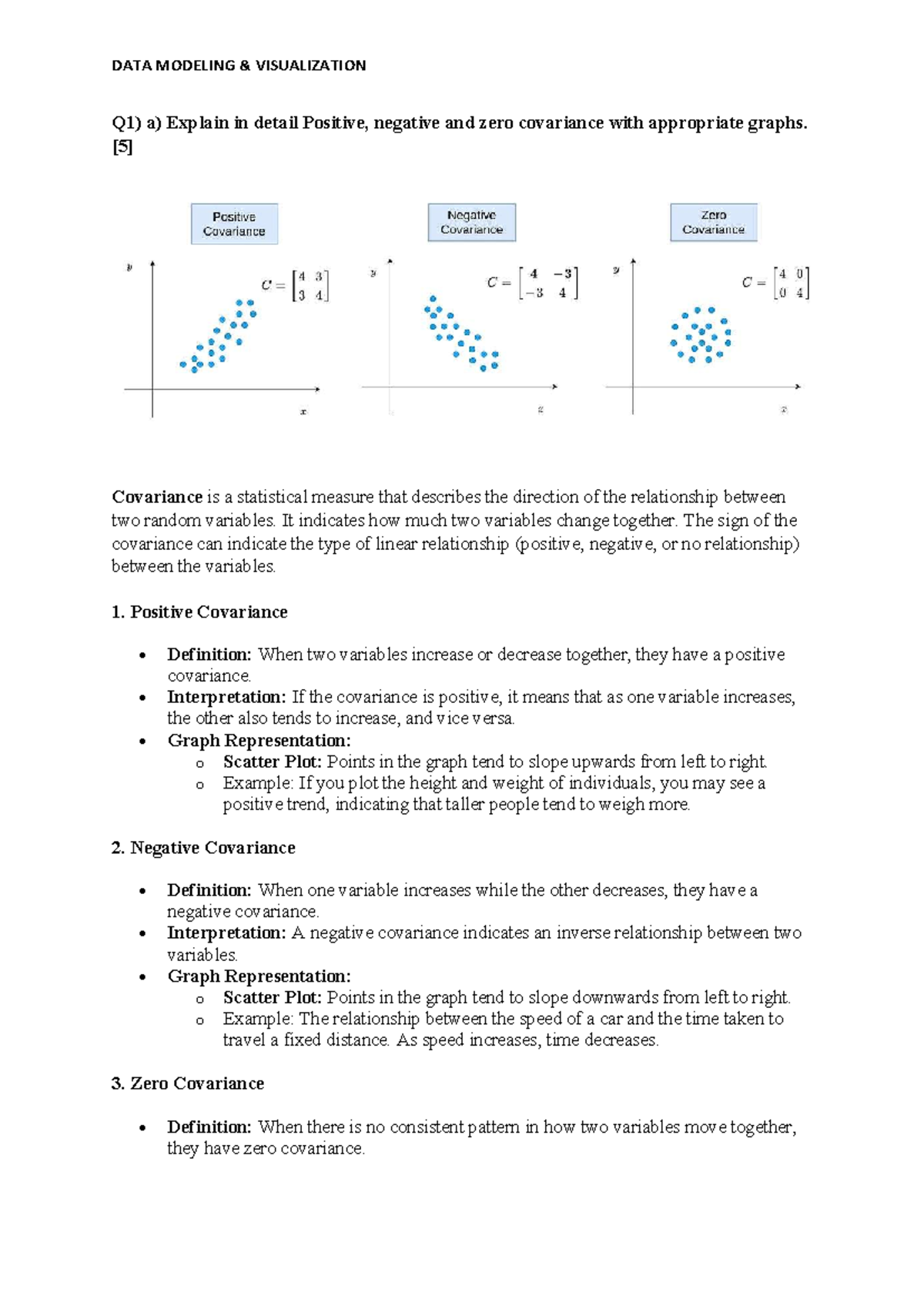 DATA MODELING VISUALIZATION: Covariance, Distributions & Hypothesis ...
