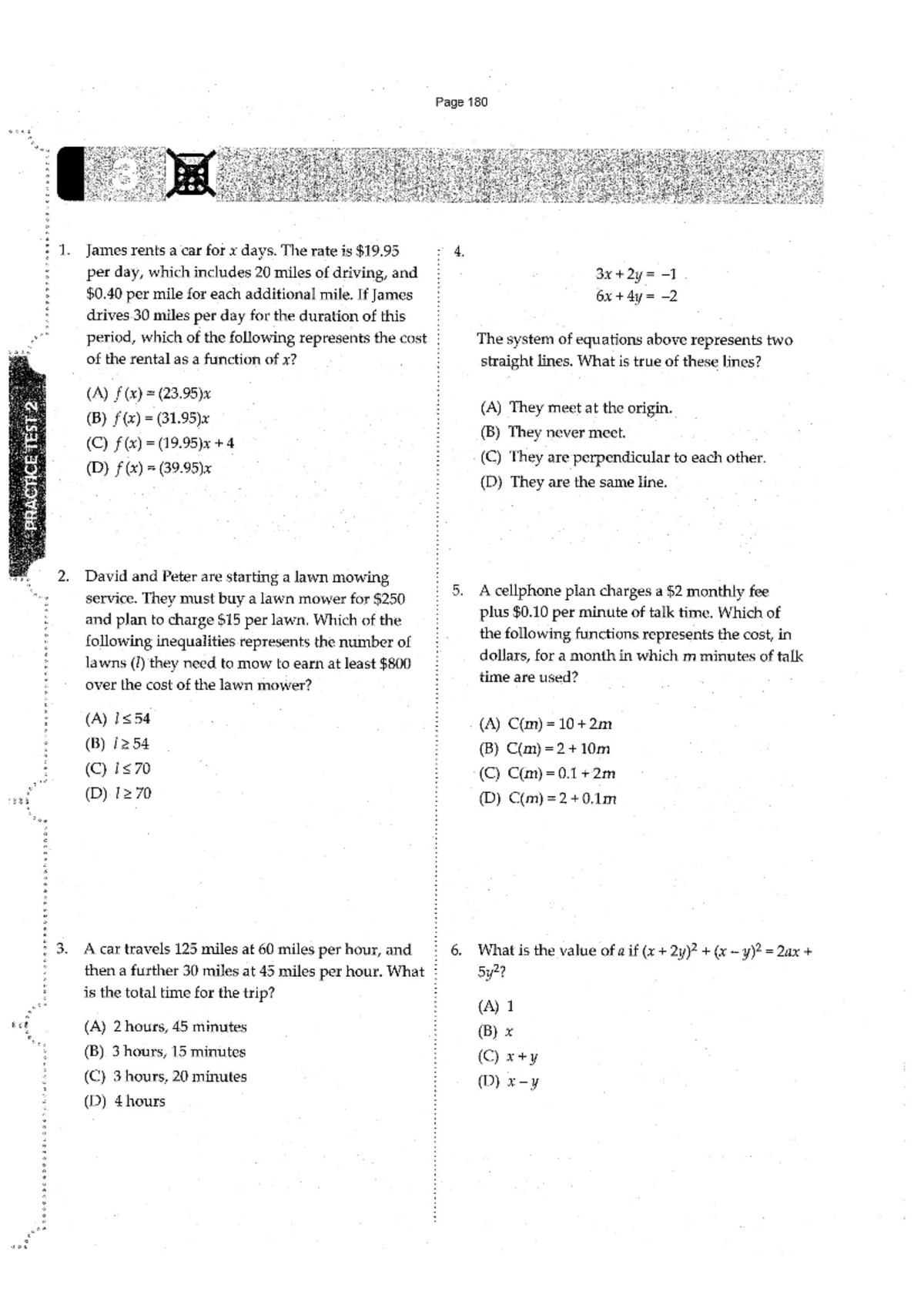 IMP Math Practice Test 2: Key Questions and Solutions - Studocu