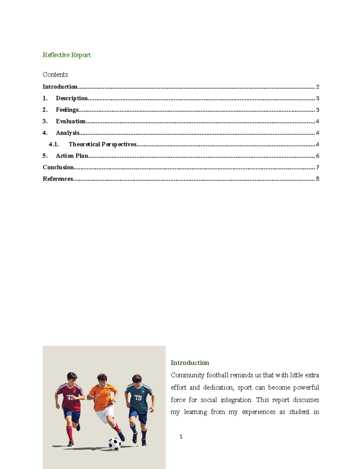 Reflective Report on Community Football Program: Insights & Growth ...