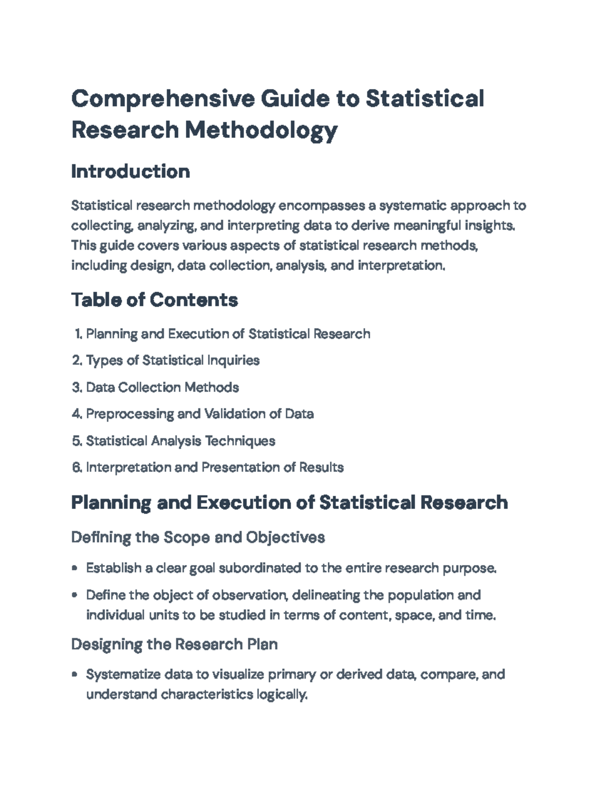 Comprehensive Guide to Statistical Research Methodology - Comprehensive ...