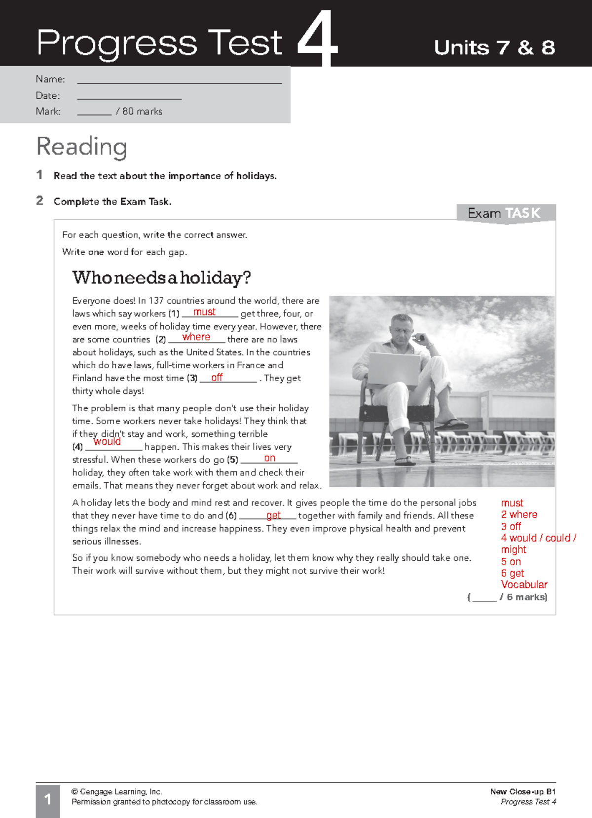 Ncu B1 Progress Test 4: Units 7 & 8 Exam Review Guide - Studocu