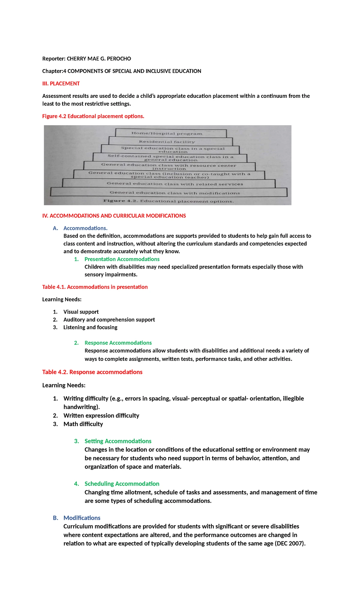 Teacher's Reflection Form TRF III: Enhancing Inclusive Practices - Studocu