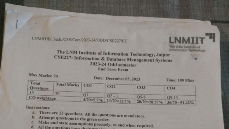 CSE227: DBMS End Term Exam Notes - December 2023 - Studocu