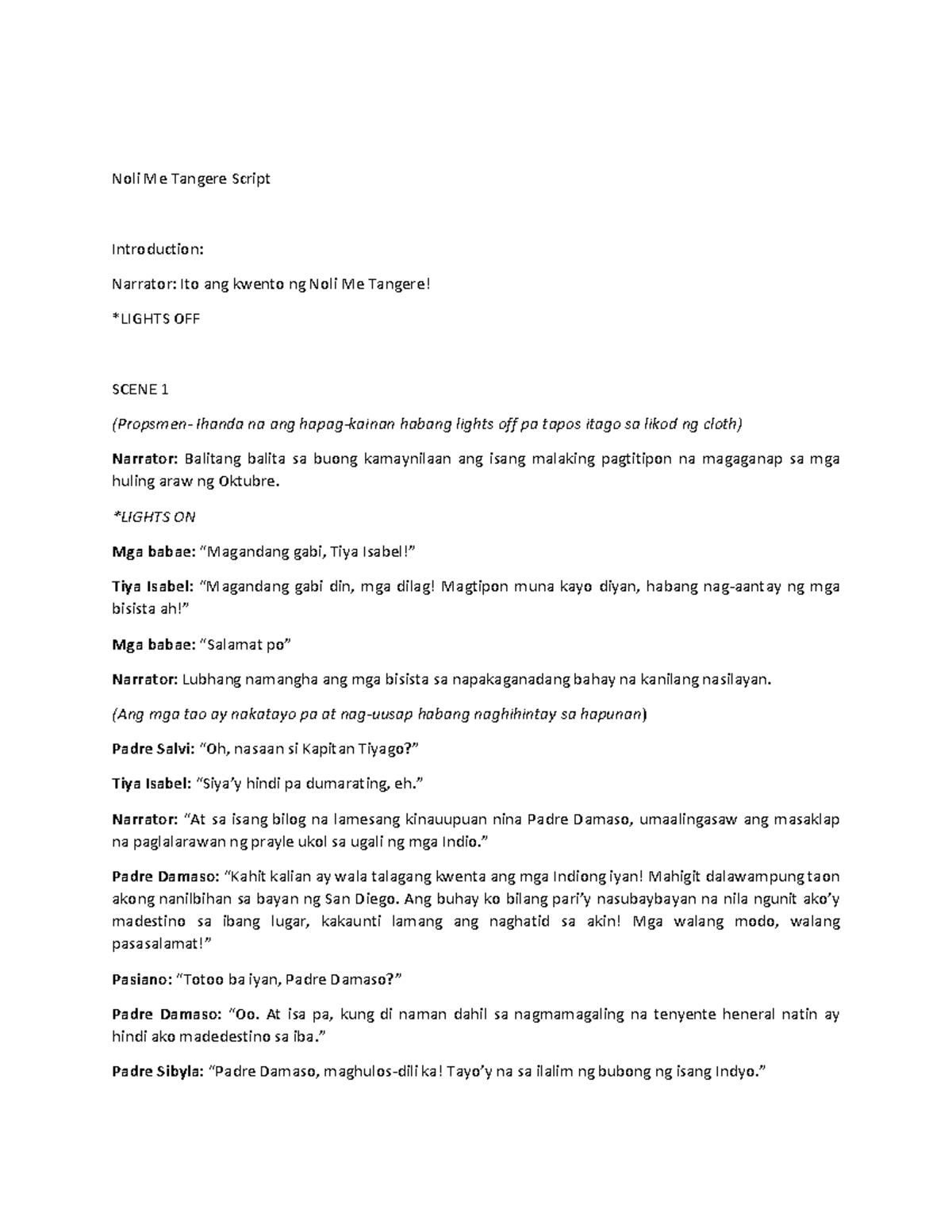 369520714 Final Script: Noli Me Tangere All Scenes - Studocu