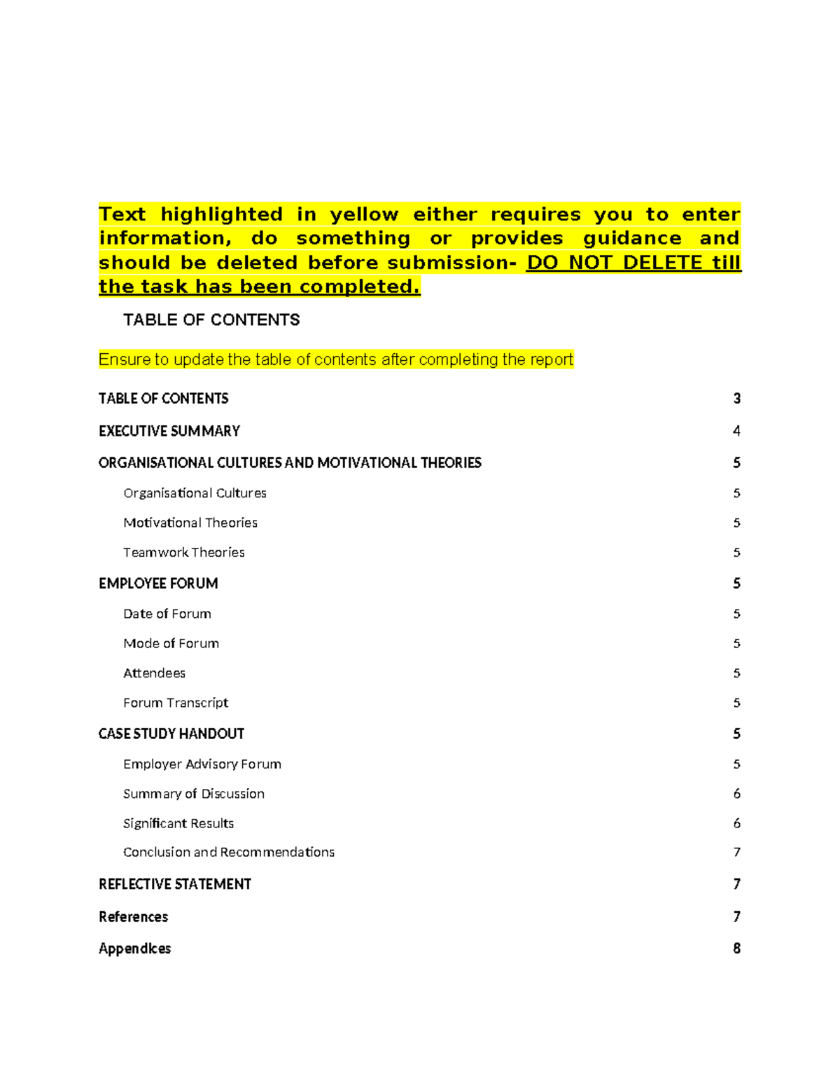 Assignment Case study - Text highlighted in yellow either requires you ...