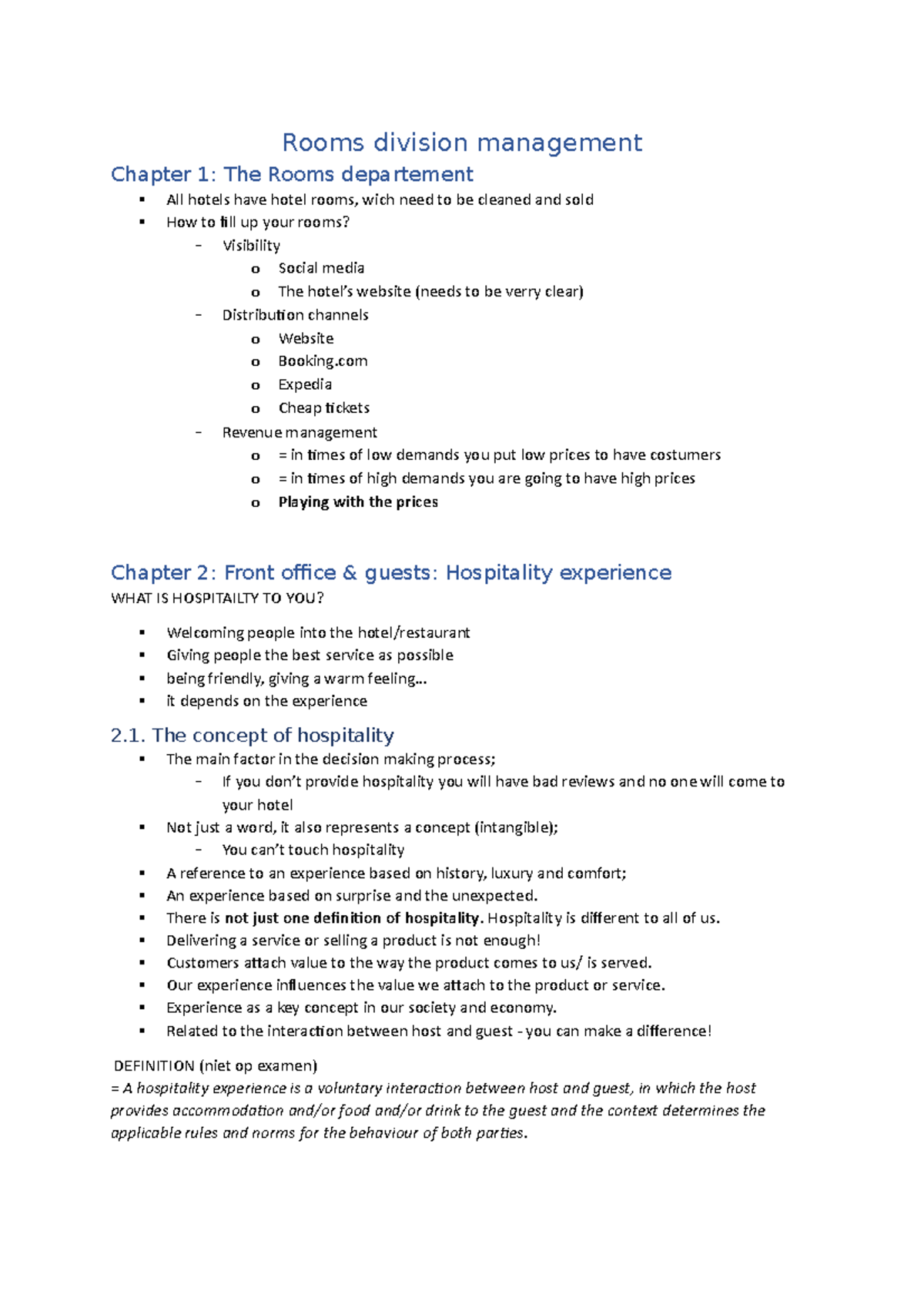 **Title: RM 101: Rooms Division Management Overview and Key Concepts ...