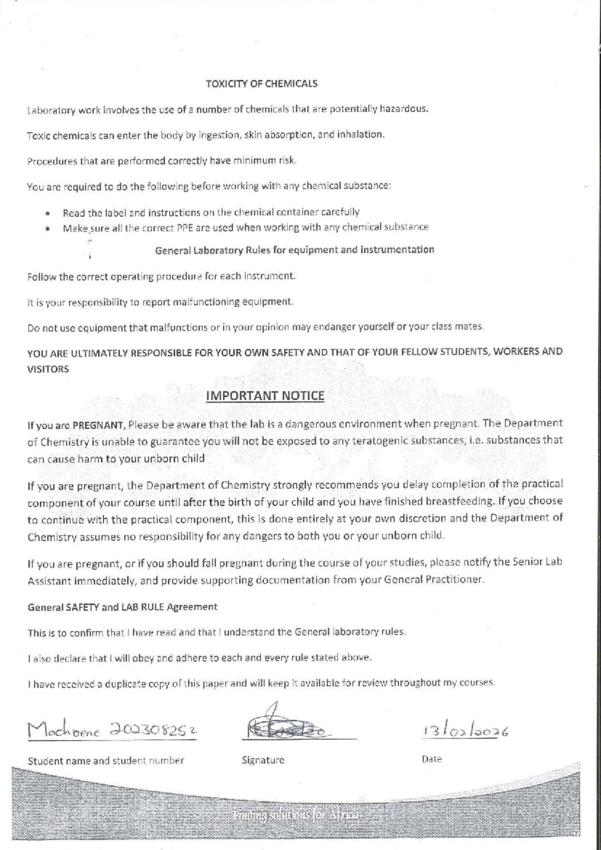 Chemistry Lab Safety Guidelines (CHEM 101) - Studocu