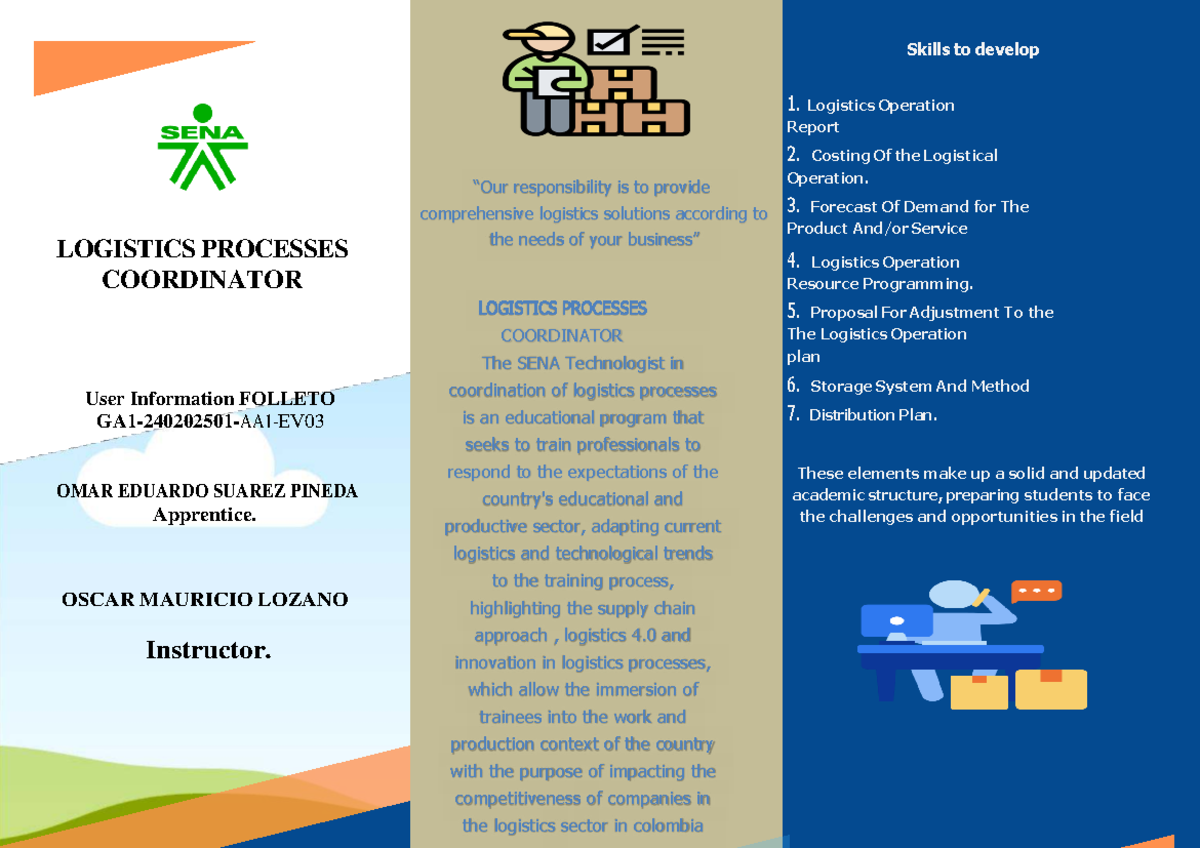 LOG 101: Logistics Operation Report & Skills Development Folleto - Studocu
