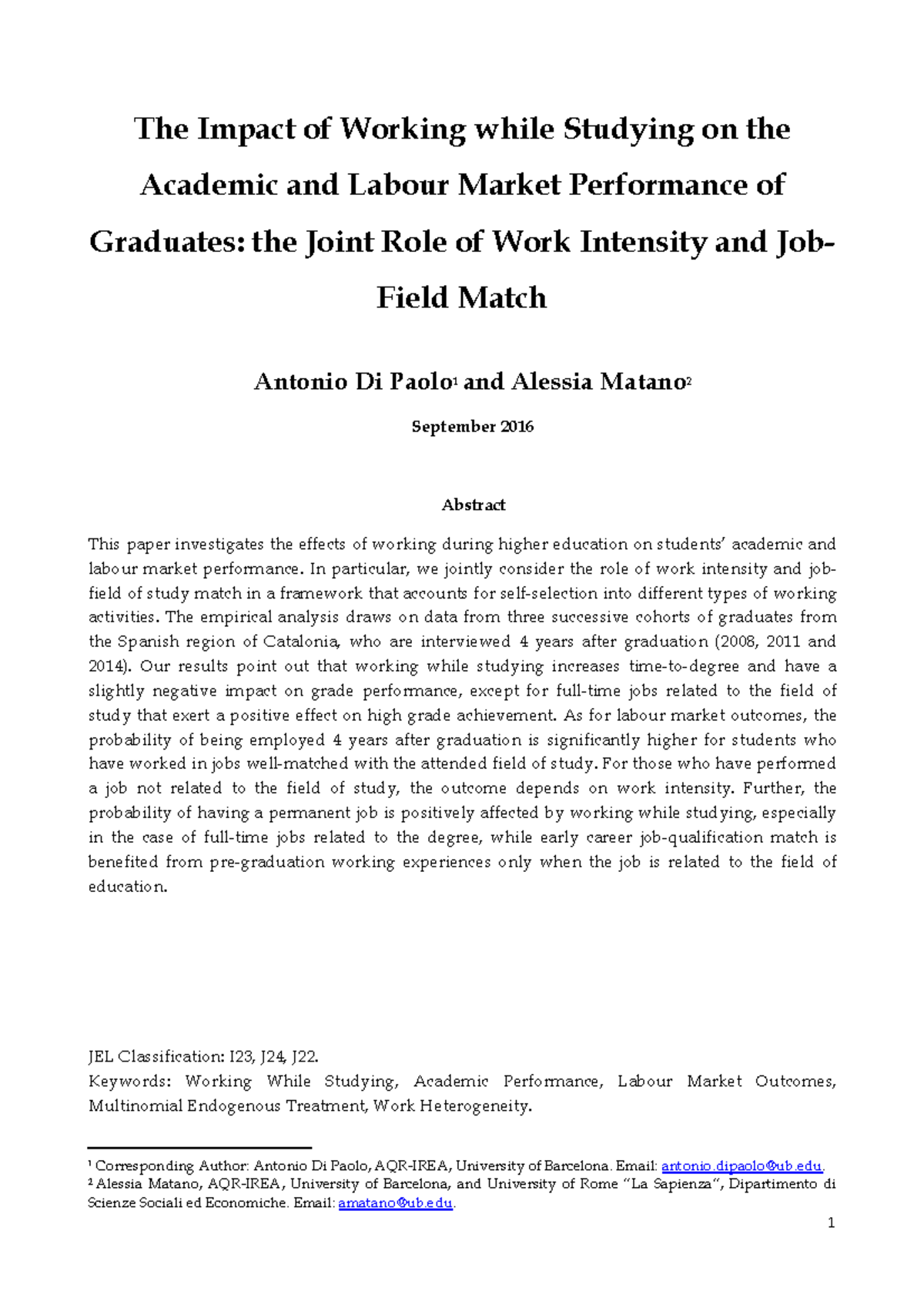 Matano - is part time job a burden to students - The Impact of Working ...