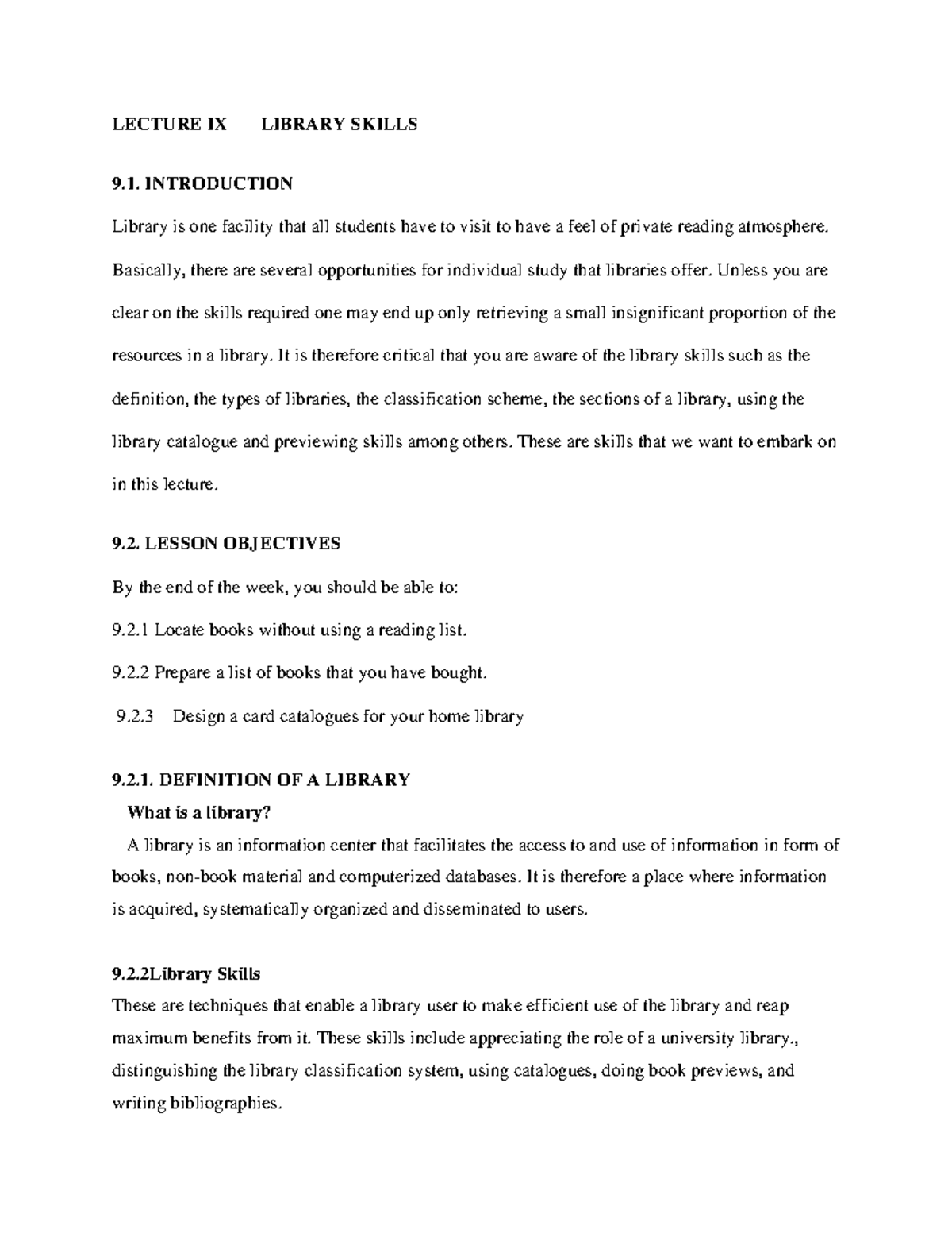 Lecture IX: Mastering Library Skills for Effective Research - Studocu