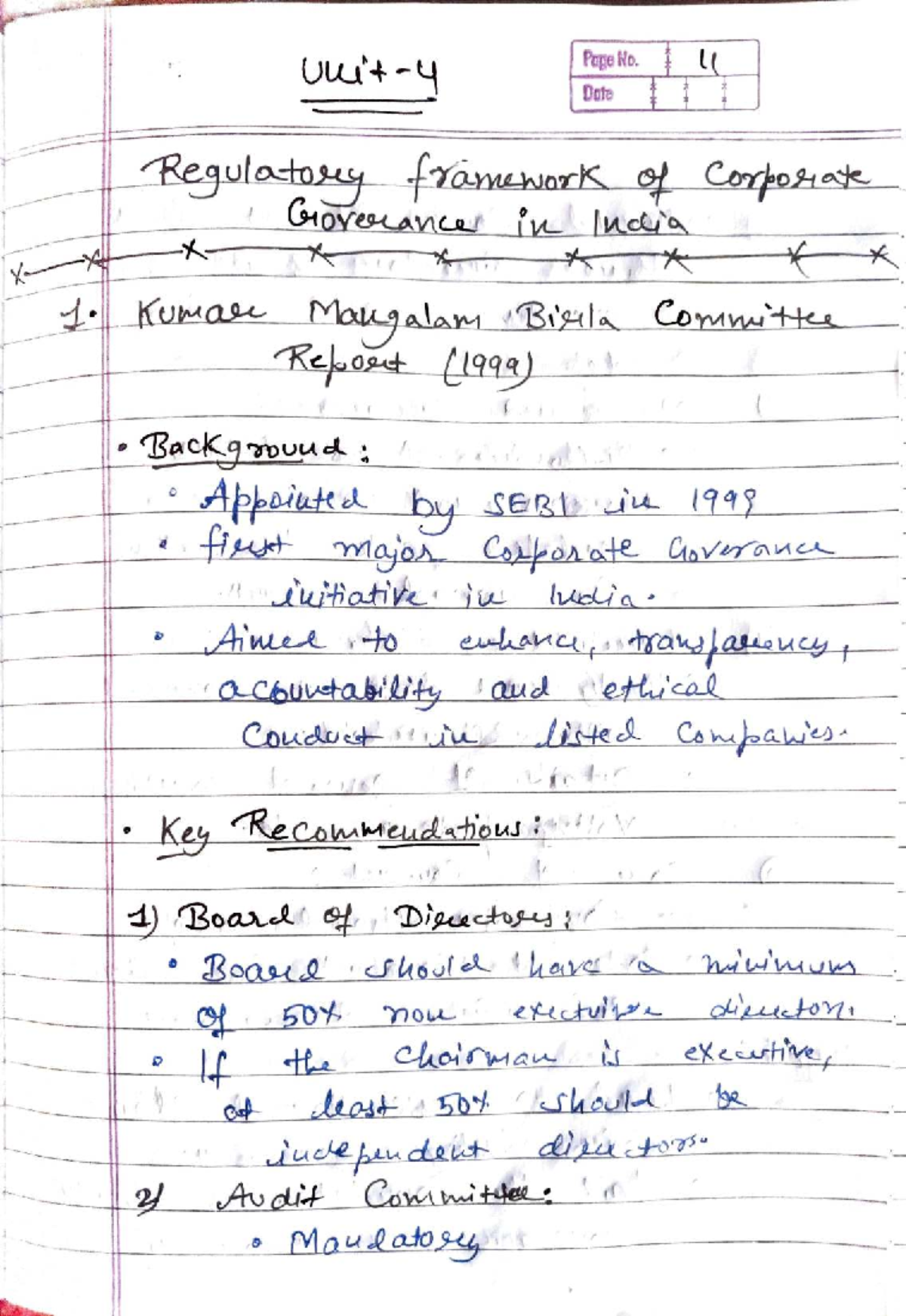 Corporate Governance Notes - Cg Unit 4 & 5 Overview and Key Insights ...