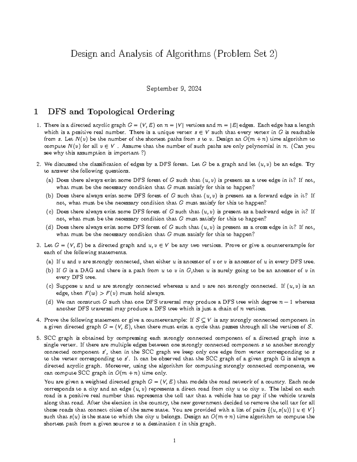 Problemset 2 - assignment - Design and Analysis of Algorithms (Problem ...