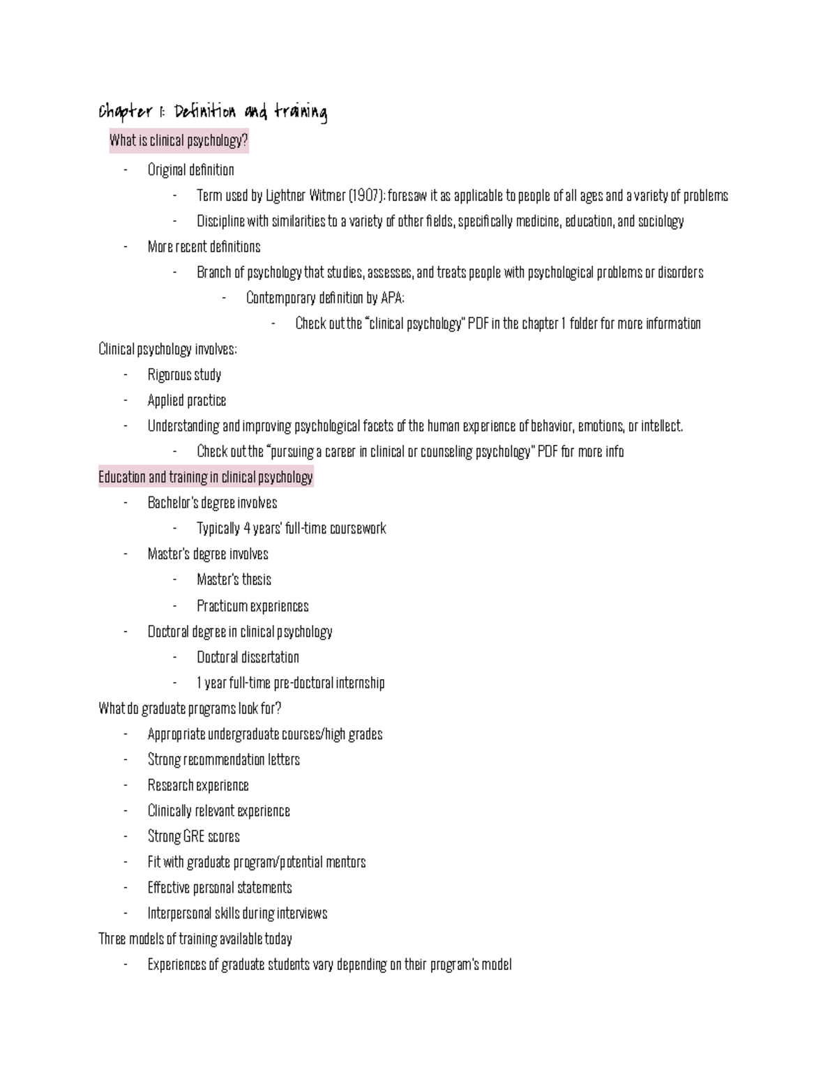 Clinical Psychology Chapters 1-3 Overview and Key Concepts - Studocu, image size:1200x1553