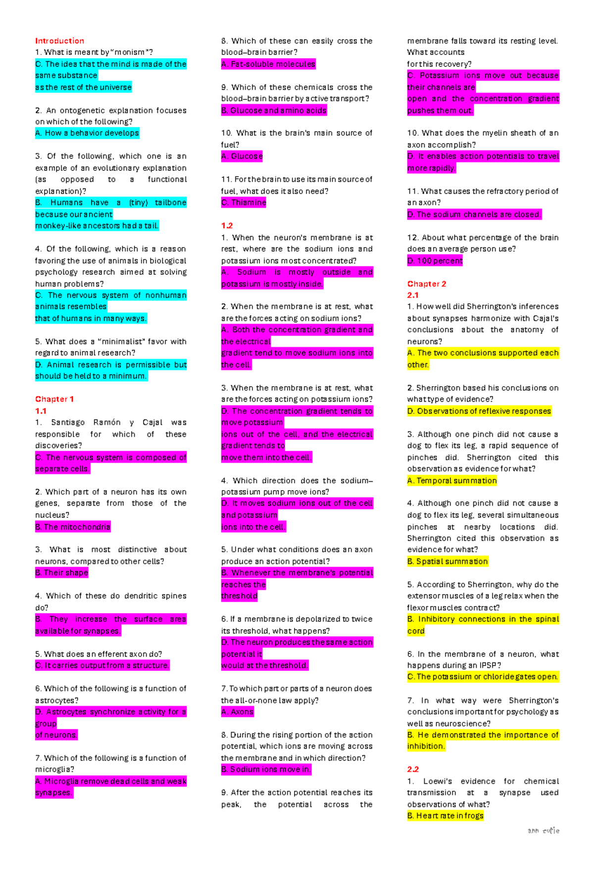 Physio END-MODULE Quiz Answers and Key Concepts - Studocu