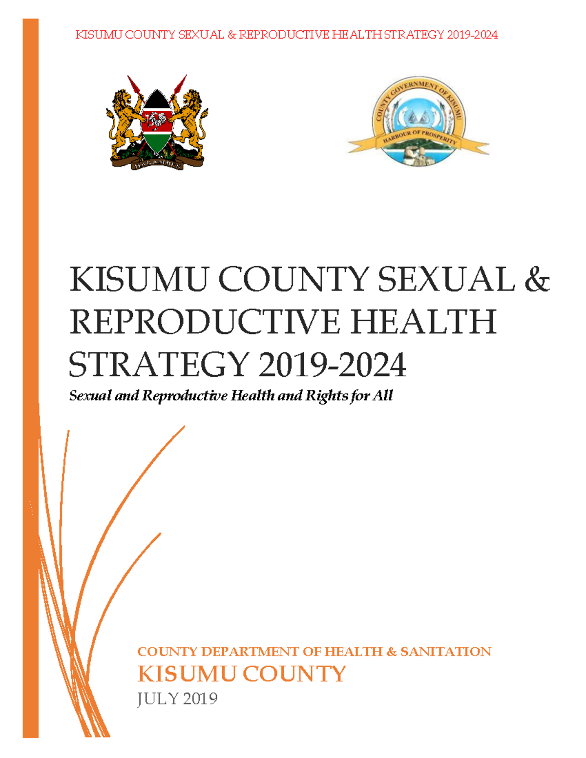 Kisumu County SRH Strategy 2019-2024: A Comprehensive Approach - Studocu