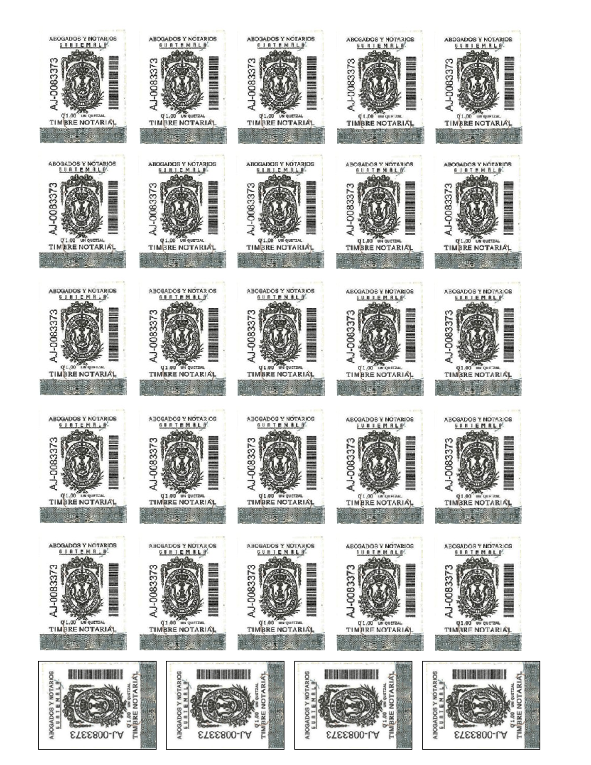 Timbres Notariales para Abogados y Notarios en Guatemala - Document Preview