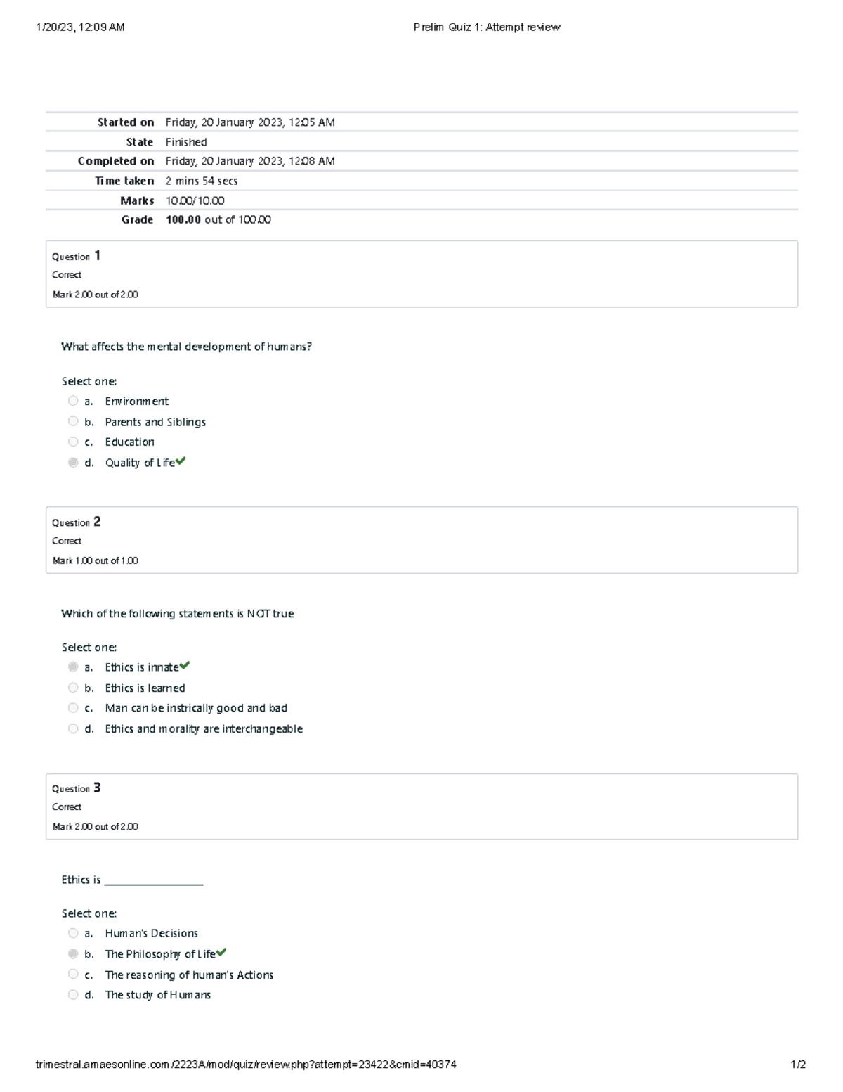 GE6107 Prelim Quiz 1 Attempt Review and Results Analysis - Studocu