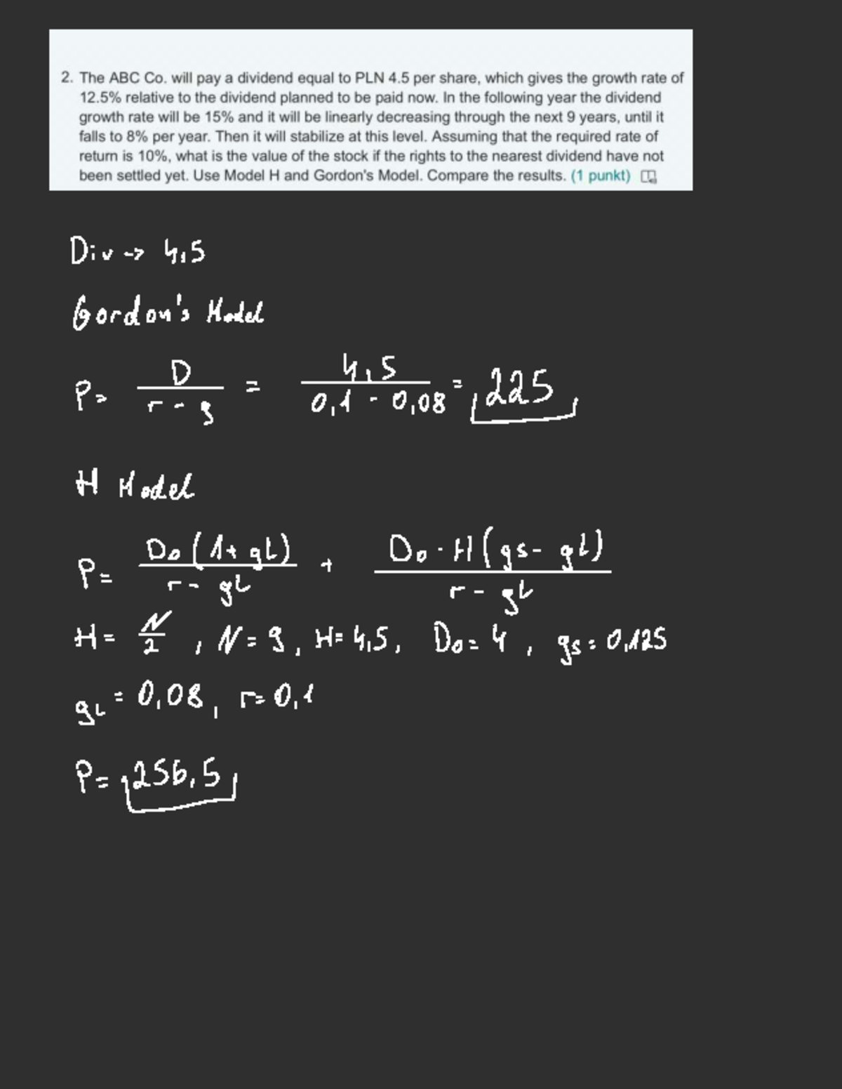 Gordon's Model Analysis - Aafi-Cw Assignment - Studocu