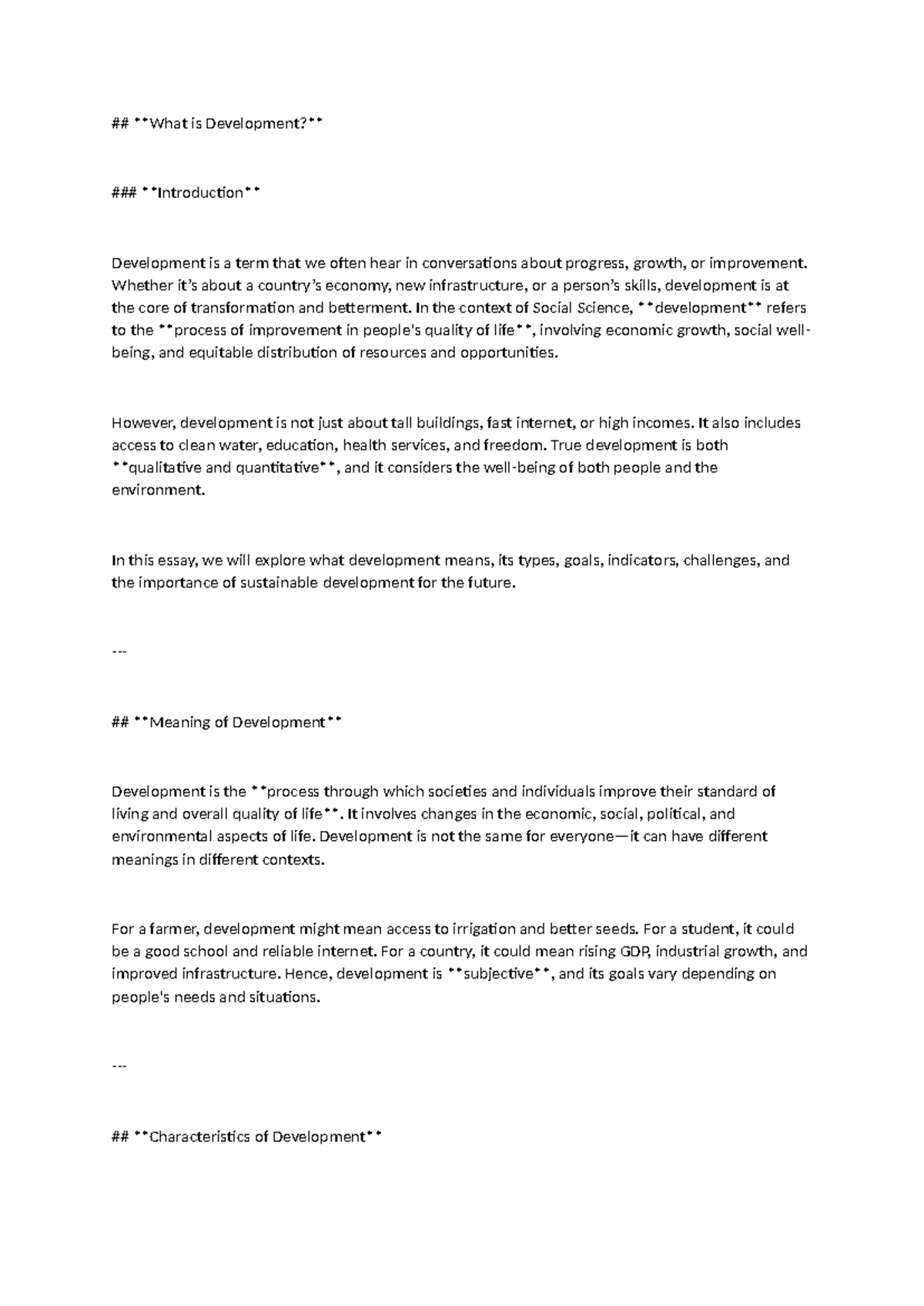SOC 101: Understanding Development - Concepts, Types, and Challenges ...