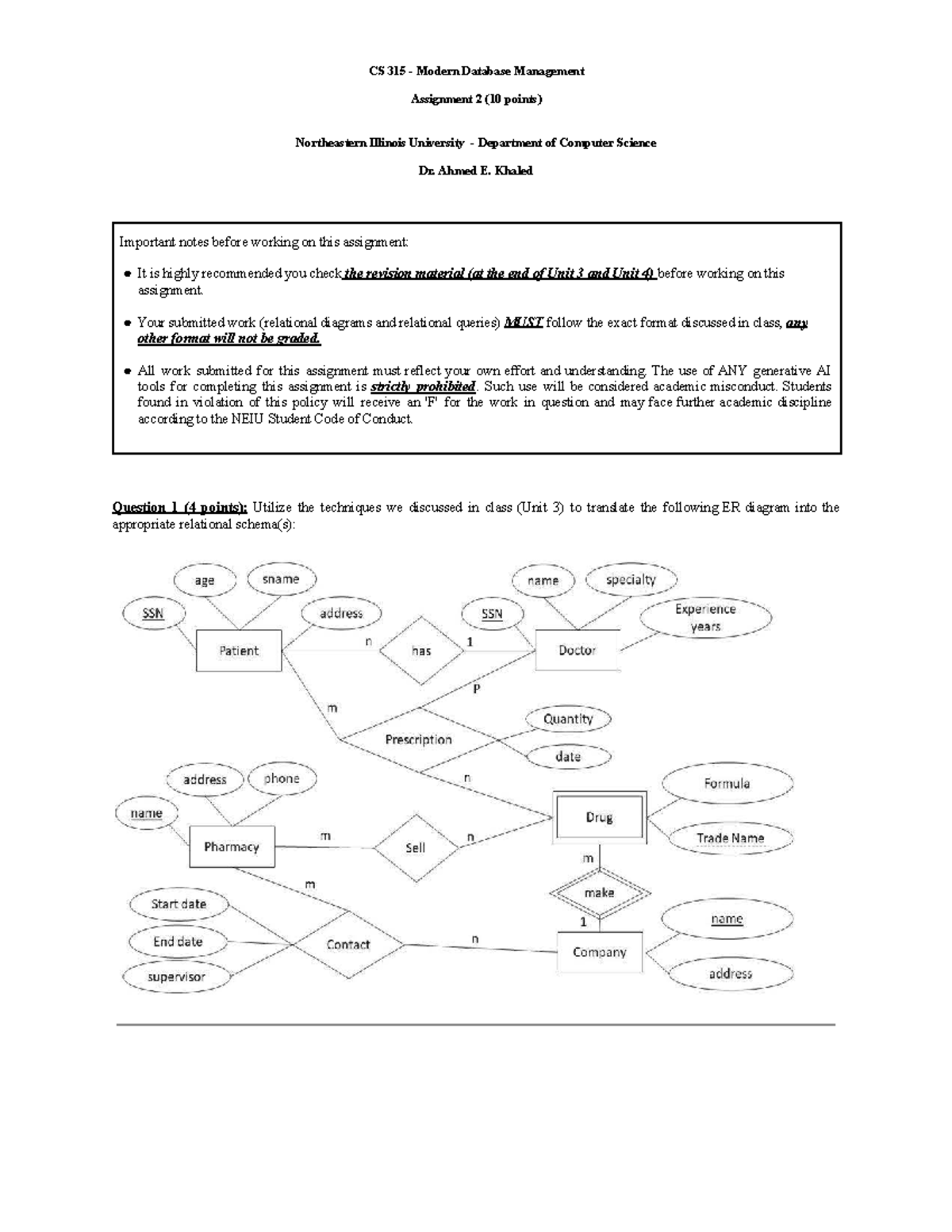 CS 315 Modern Database Management Assignment 2 Guidelines and Queries ...