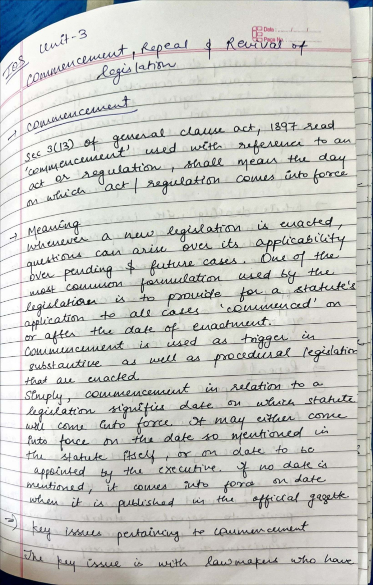 Unit 3: Interpretation of Statutes - Commencement and Repeal Analysis ...