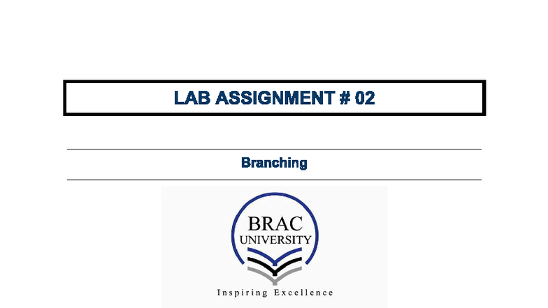 LAB ASSIGNMENT 02: Branching Tasks for CSE110 I Programming Language ...