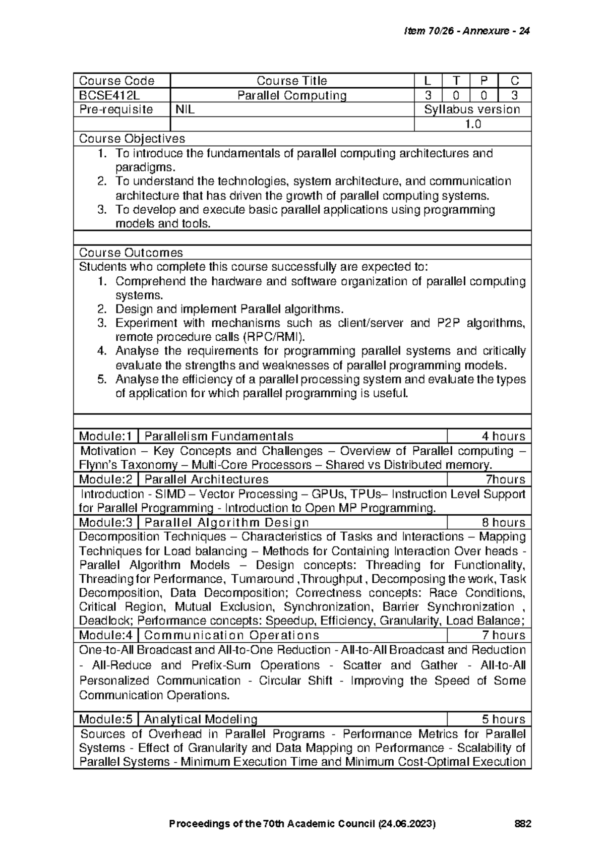 BCSE412L Parallel Computing Lecture Notes and Course Overview - Studocu