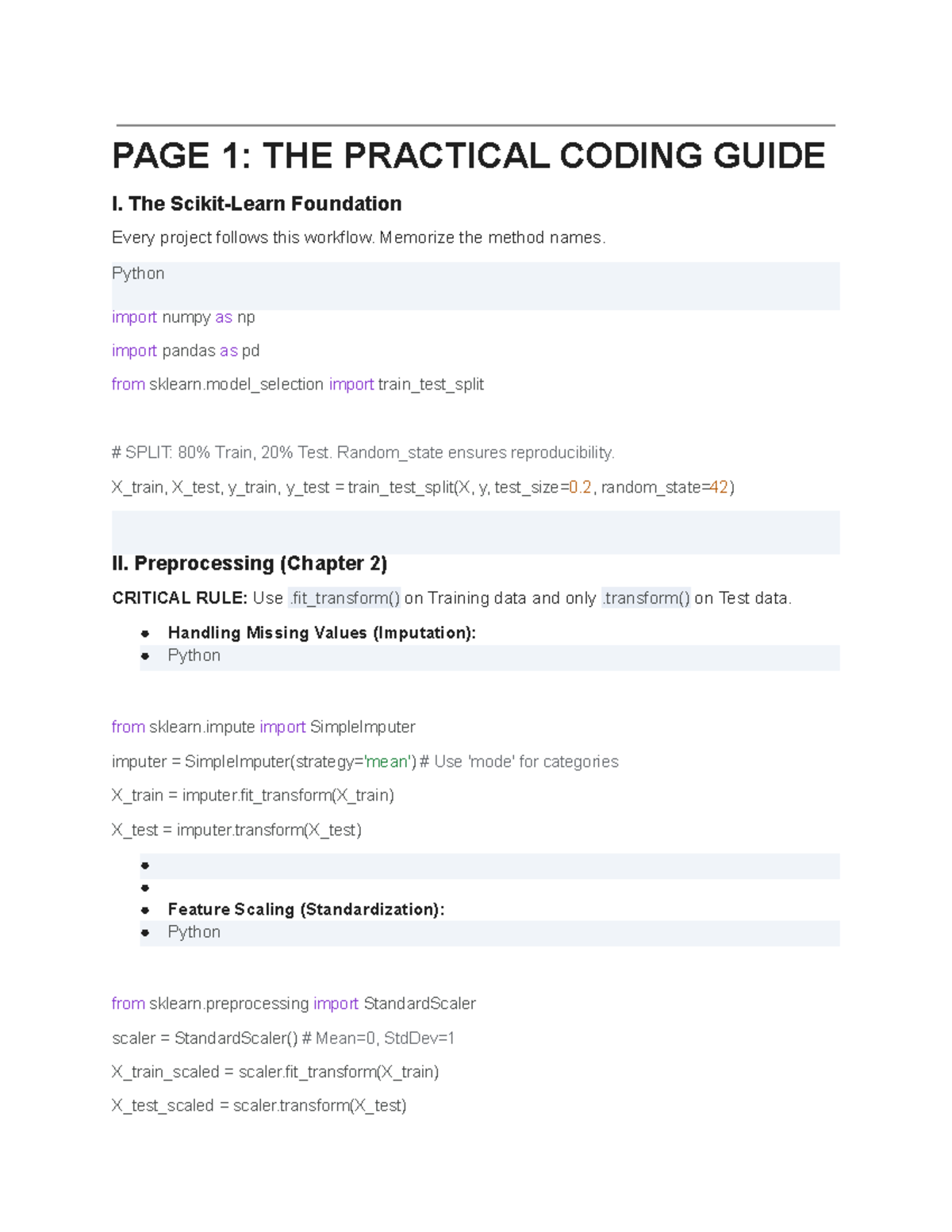 Practical Coding Guide: Foundations & Regression Techniques - Studocu