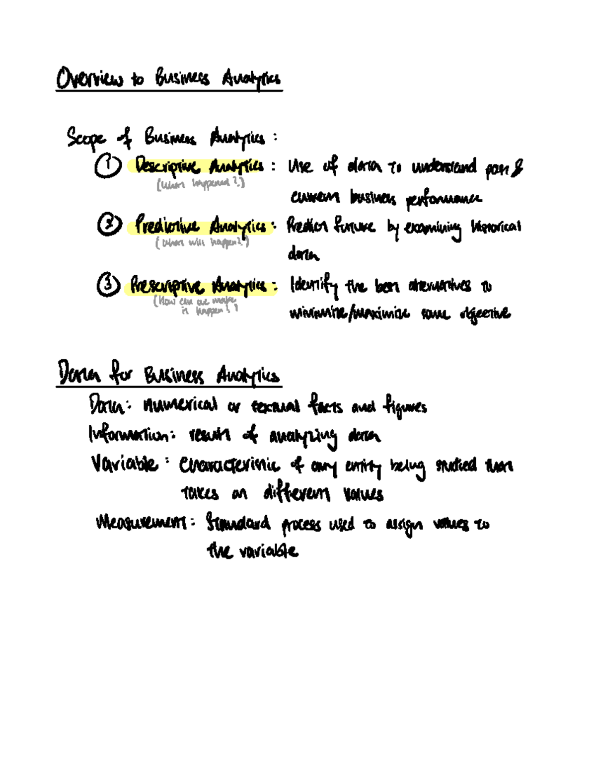 Wk1-2 Overview of Business Analytics and Data Analysis - Studocu